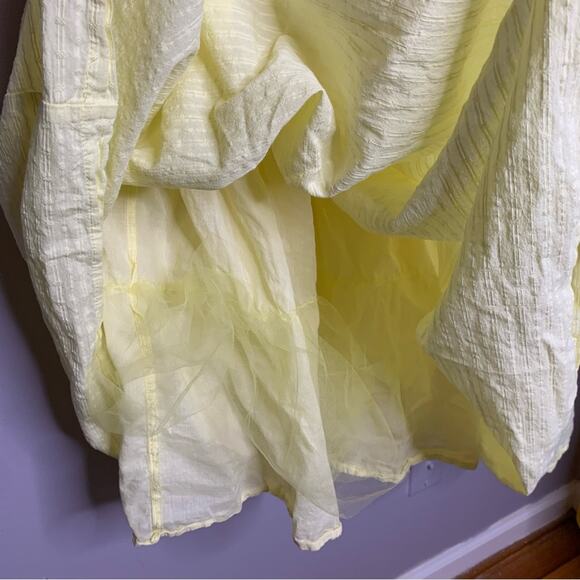 Modcloth pastel butter yellow fluffy summer dress women's size 22 knee length - Picture 3 of 7